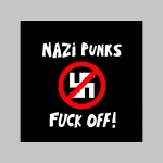 Nazi Punks Fuck Off!  - čierna zimná letecká bunda BOMBER s límcom, typ CWU z pevného materiálu s masívnym zipsom na zapínanie 100%nylón, čiastočne vodeodolná